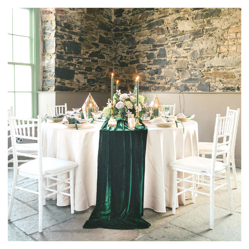 SoarDream Velvet Table Runner Emerald Green 29x120 Inches Table Runners Soft Velvet Fabric Runners for Wedding Party Xmas Decorations - Image 5